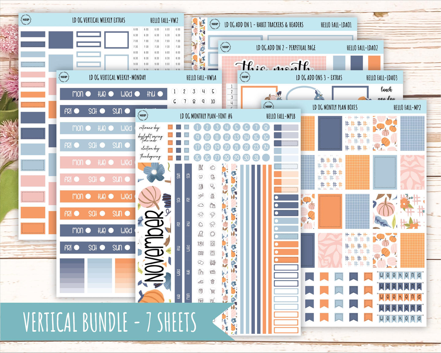 NOVEMBER Stickers for OG Laurel Denise Planners. "Hello Fall" || OGHF