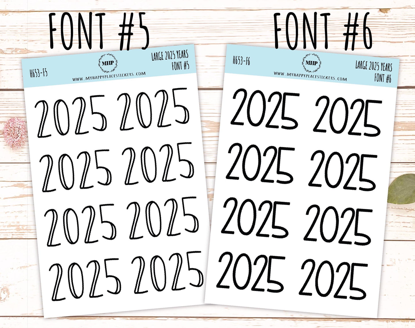 2025 Year Large Size Stickers for Planners || H653