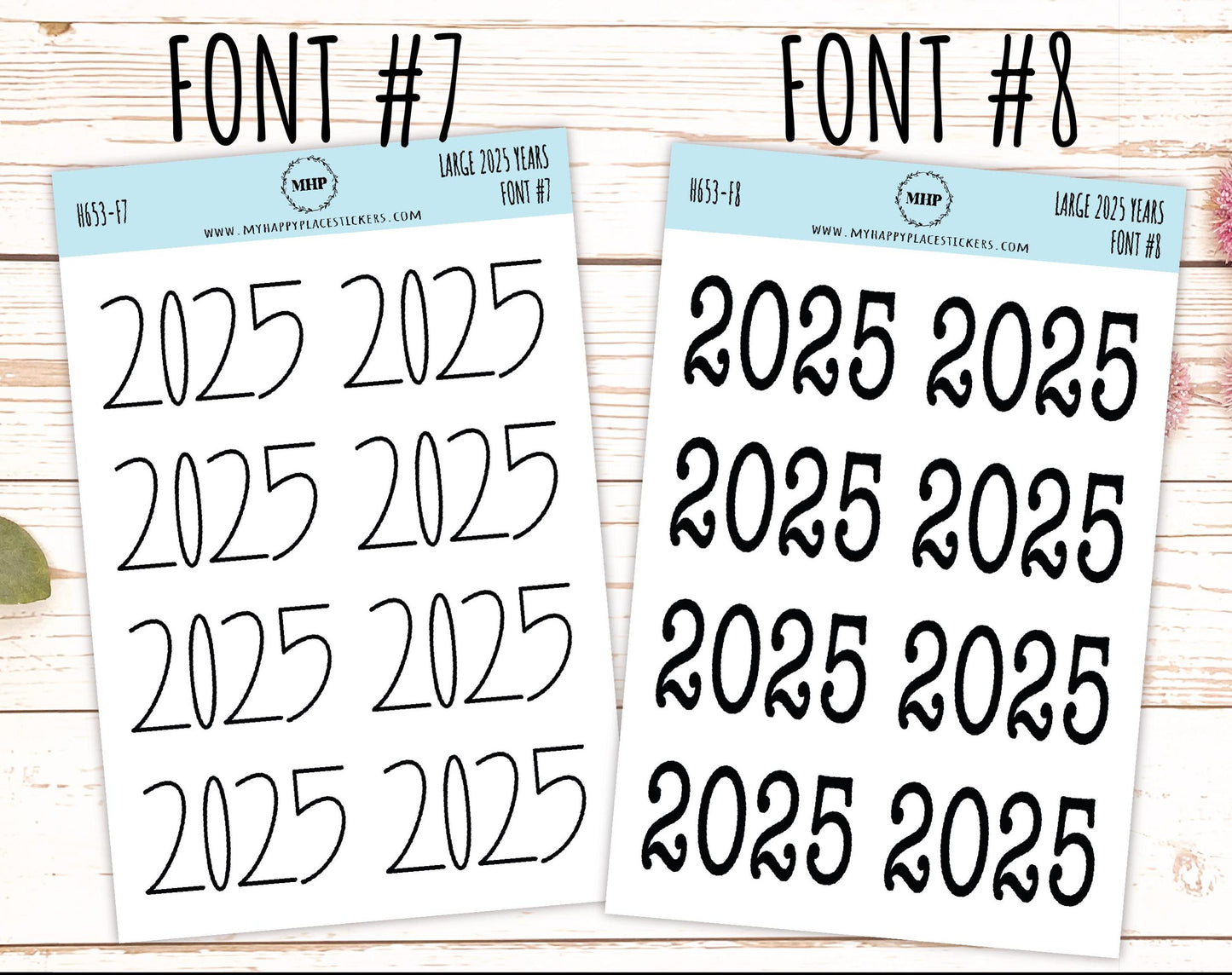 2025 Year Large Size Stickers for Planners || H653