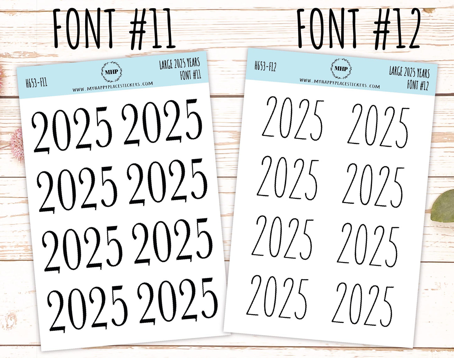 2025 Year Large Size Stickers for Planners || H653