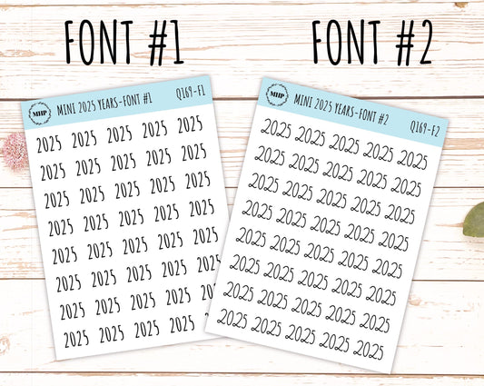 Mini 2025 Year Stickers for Bullet Journals and Planners || Q169