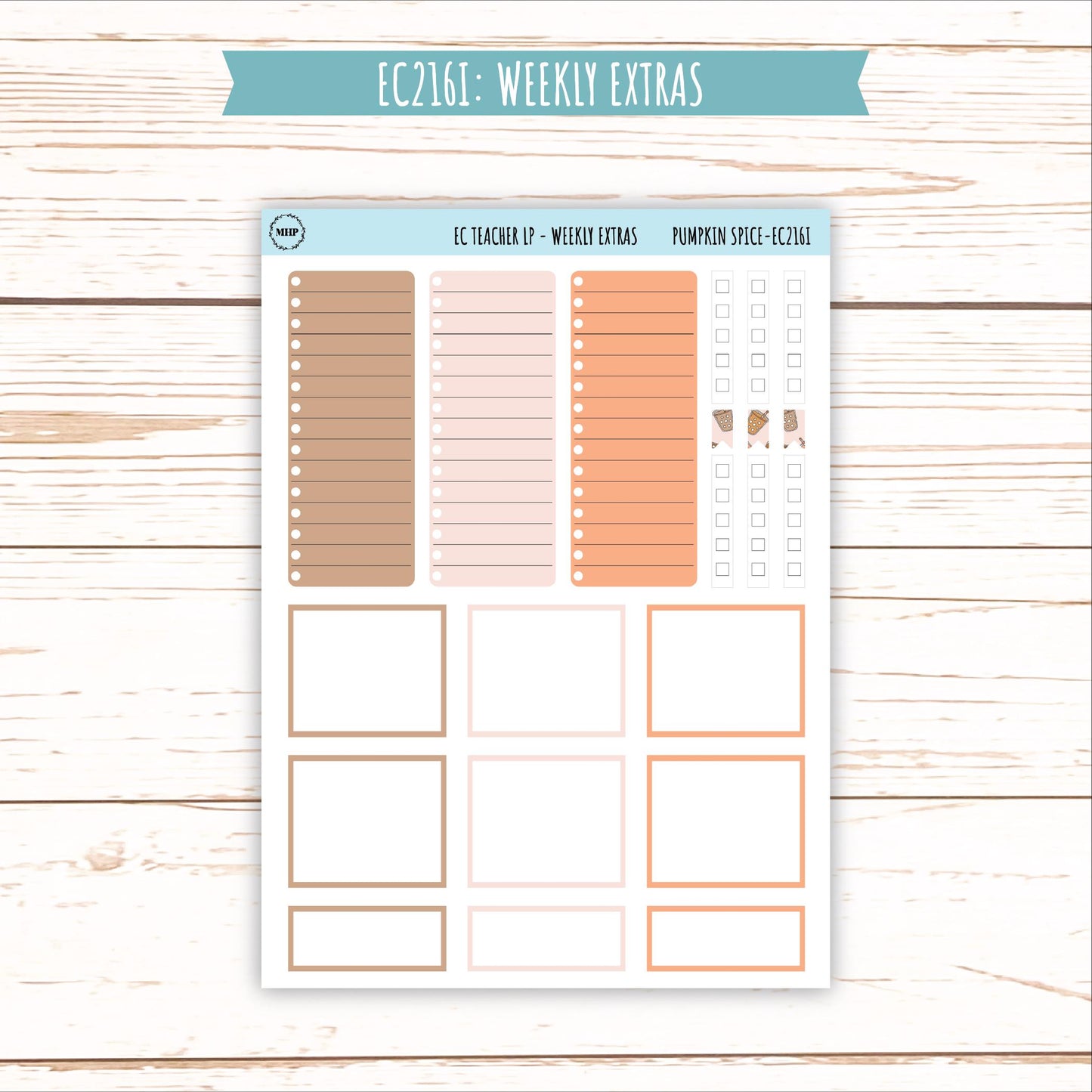 NOVEMBER Stickers for EC Teacher Lesson Planner. "Pumpkin Spice" || EC216PS