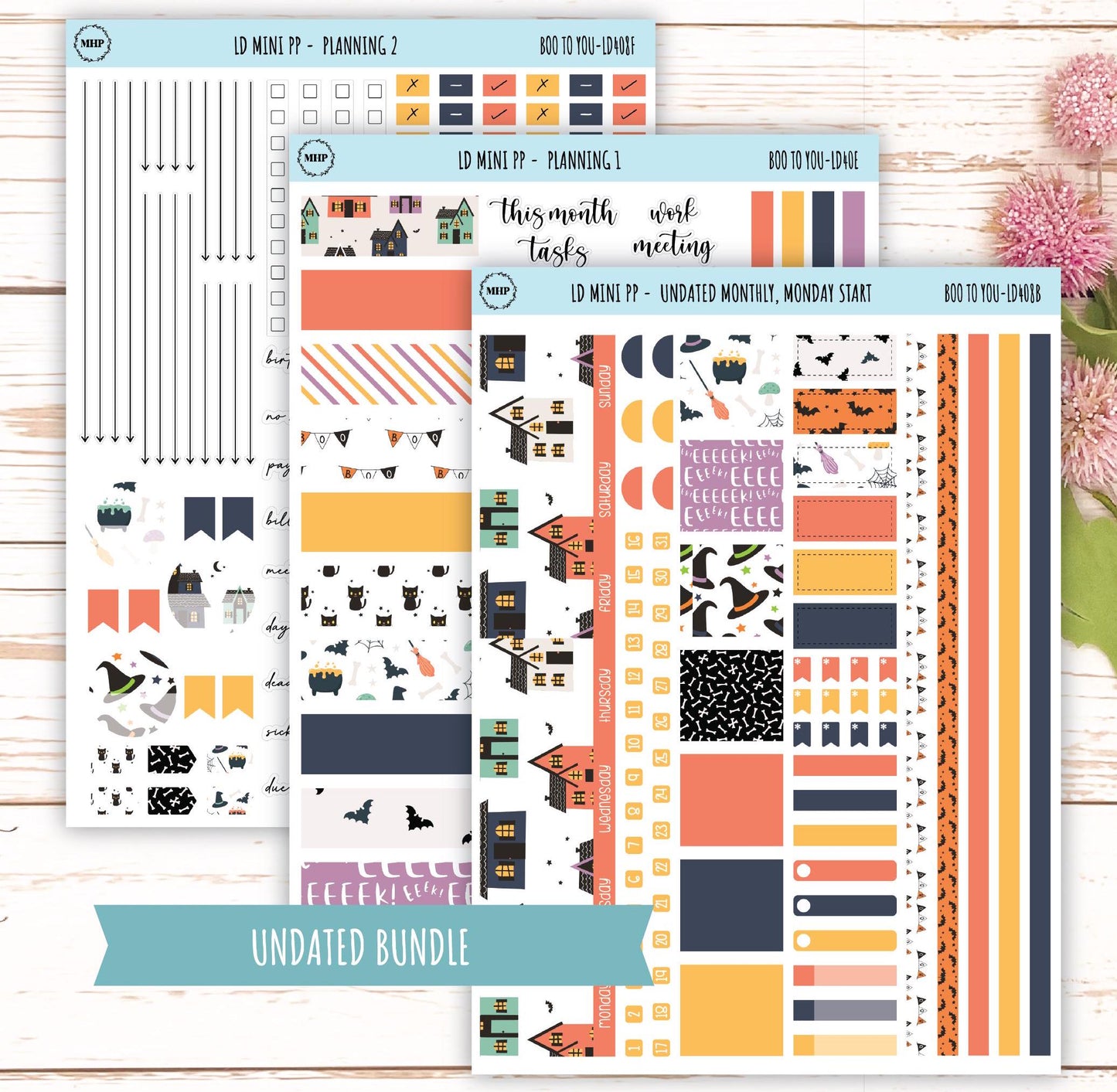 OCTOBER Stickers for LD Mini Project Planner "Boo to You" || LD408BY