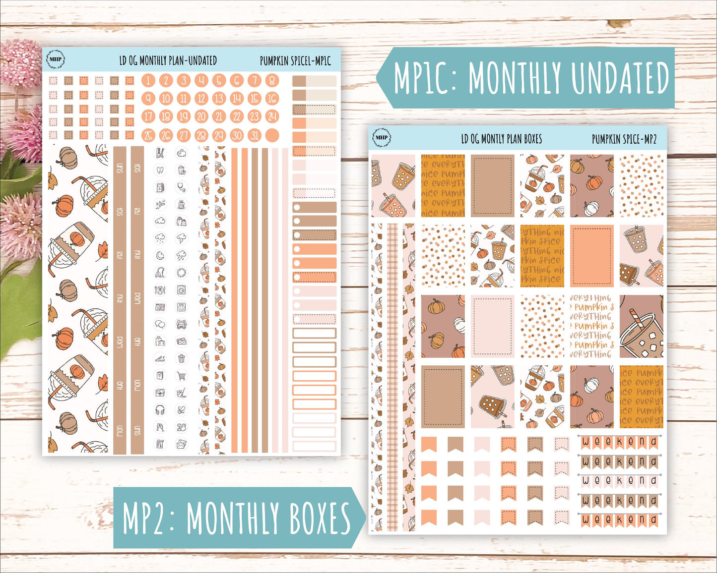 NOVEMBER Stickers for OG Laurel Denise Planners. "Pumpkin Spice" || OGPS