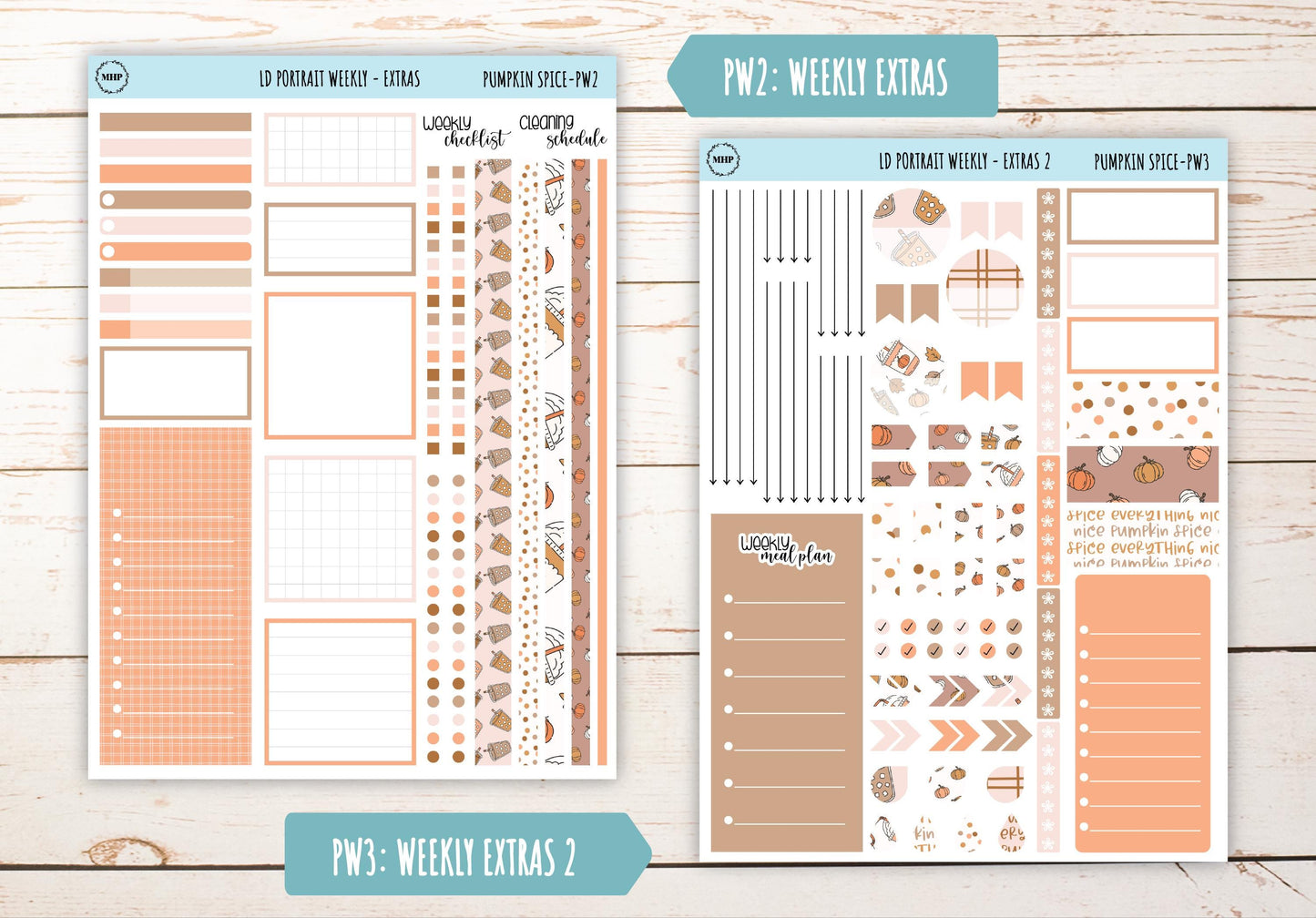 NOVEMBER Stickers for Laurel Denise Portrait Planners. "Pumpkin Spice" || PPS