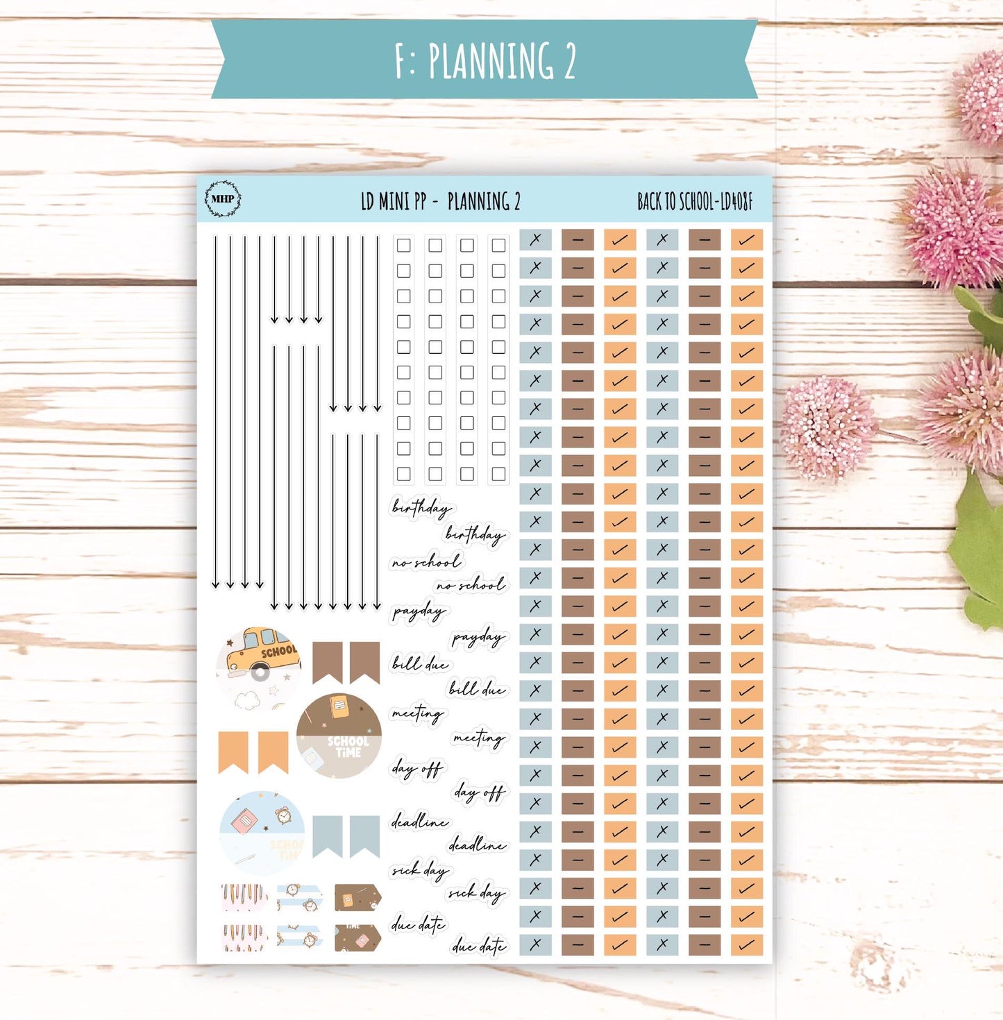 SEPTEMBER Stickers for LD Mini Project Planner "Back to School" || LD408BTS