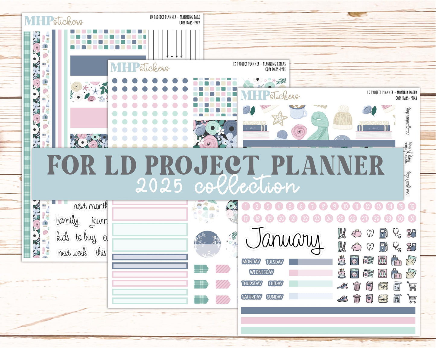 JANUARY Stickers for LD Project Planner "Cozy days" || PPCD
