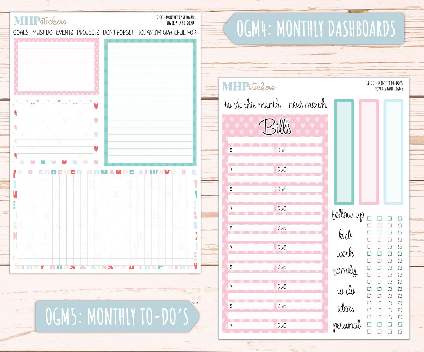FEBRUARY 2025 Stickers for OG Laurel Denise Planners. "Lover's Lane" || OGLL