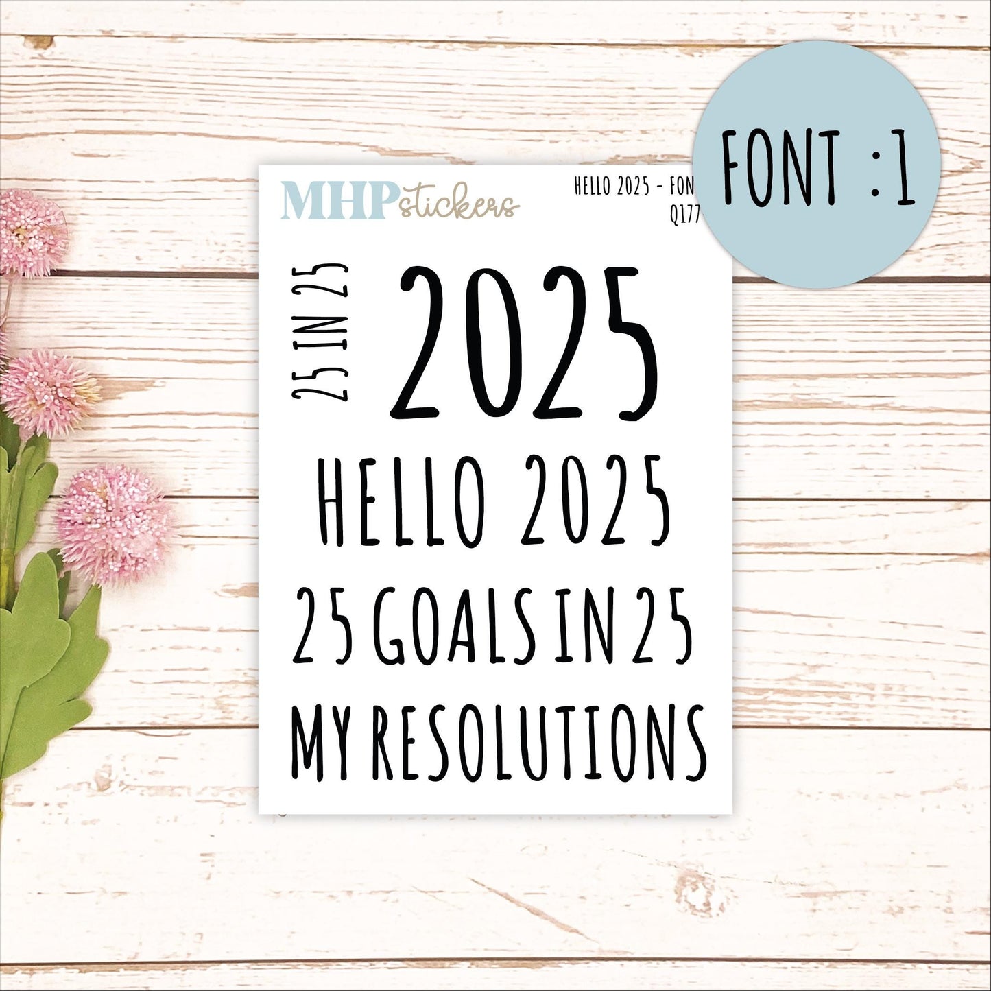 Hello 2025 Stickers. 2025 Goals and Resolution Stickers || Q177