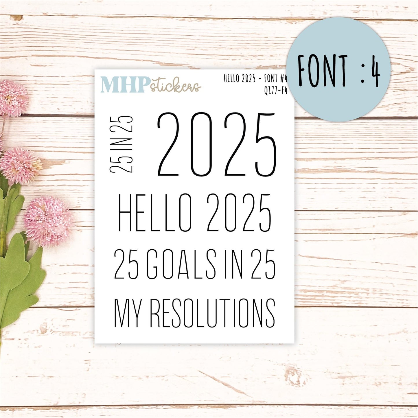 Hello 2025 Stickers. 2025 Goals and Resolution Stickers || Q177