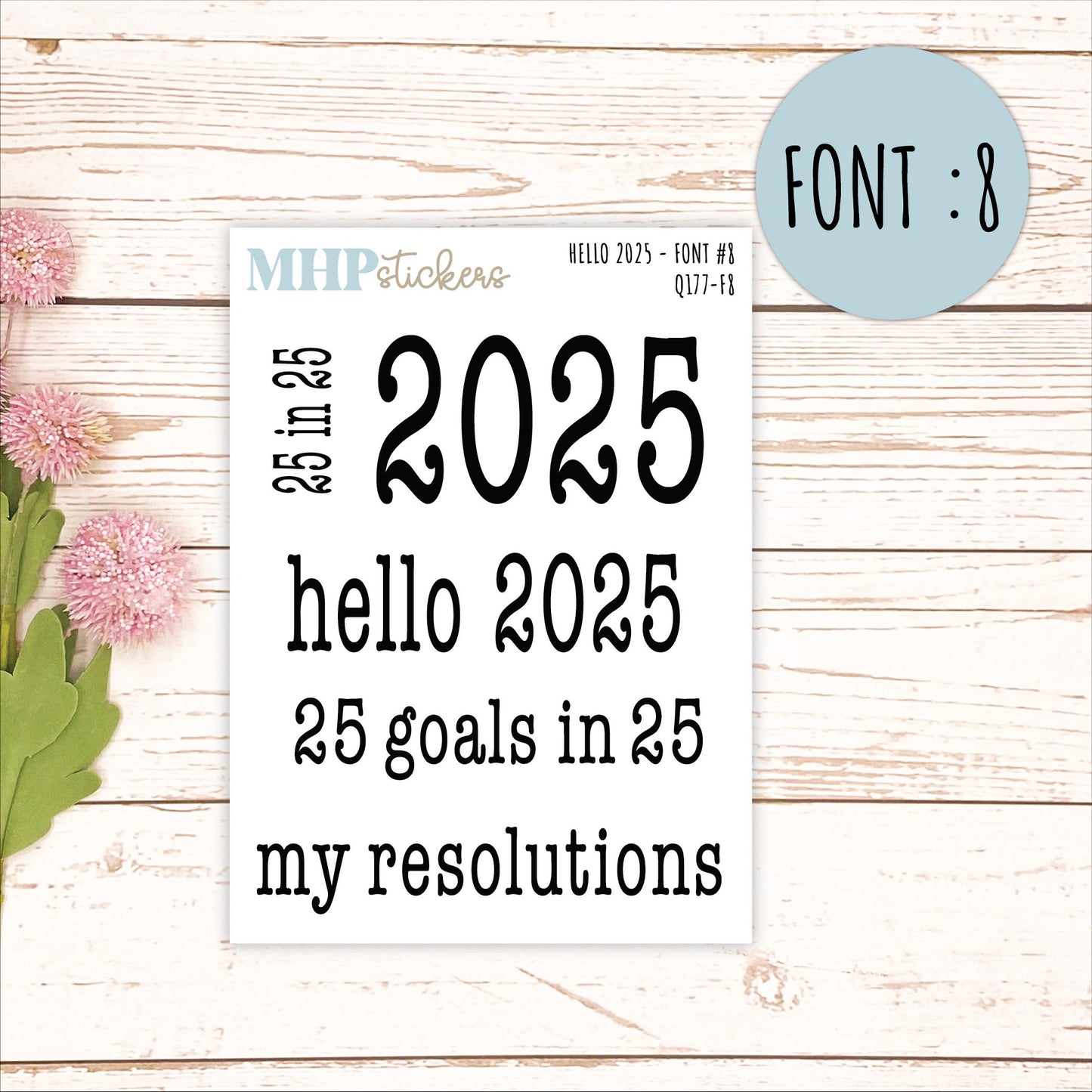 Hello 2025 Stickers. 2025 Goals and Resolution Stickers || Q177