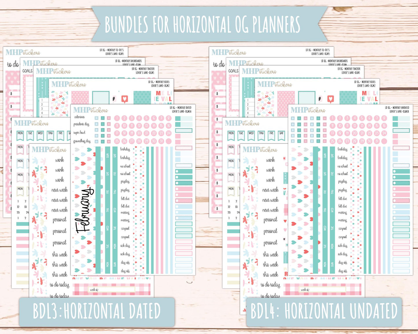 FEBRUARY 2025 Stickers for OG Laurel Denise Planners. "Lover's Lane" || OGLL