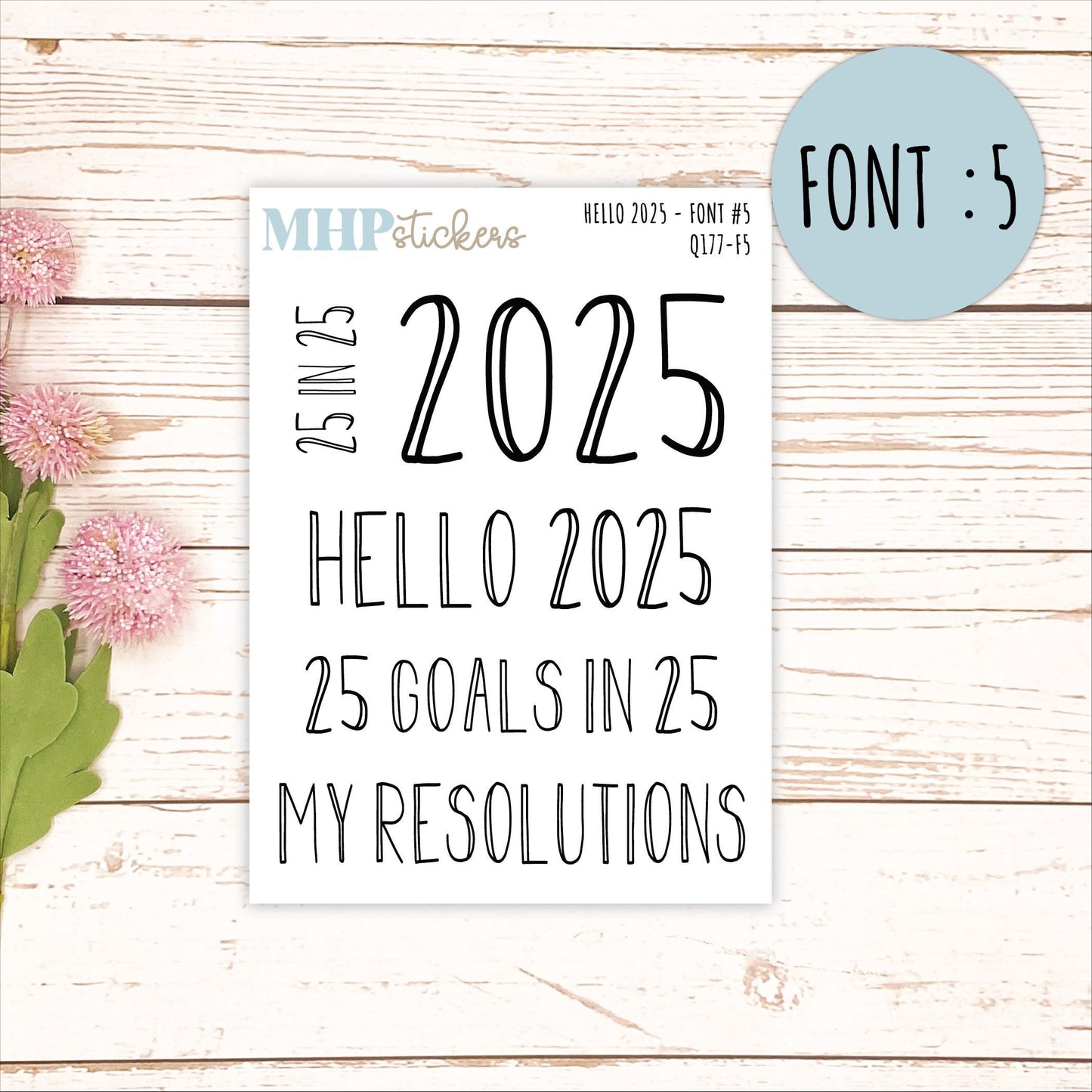 Hello 2025 Stickers. 2025 Goals and Resolution Stickers || Q177