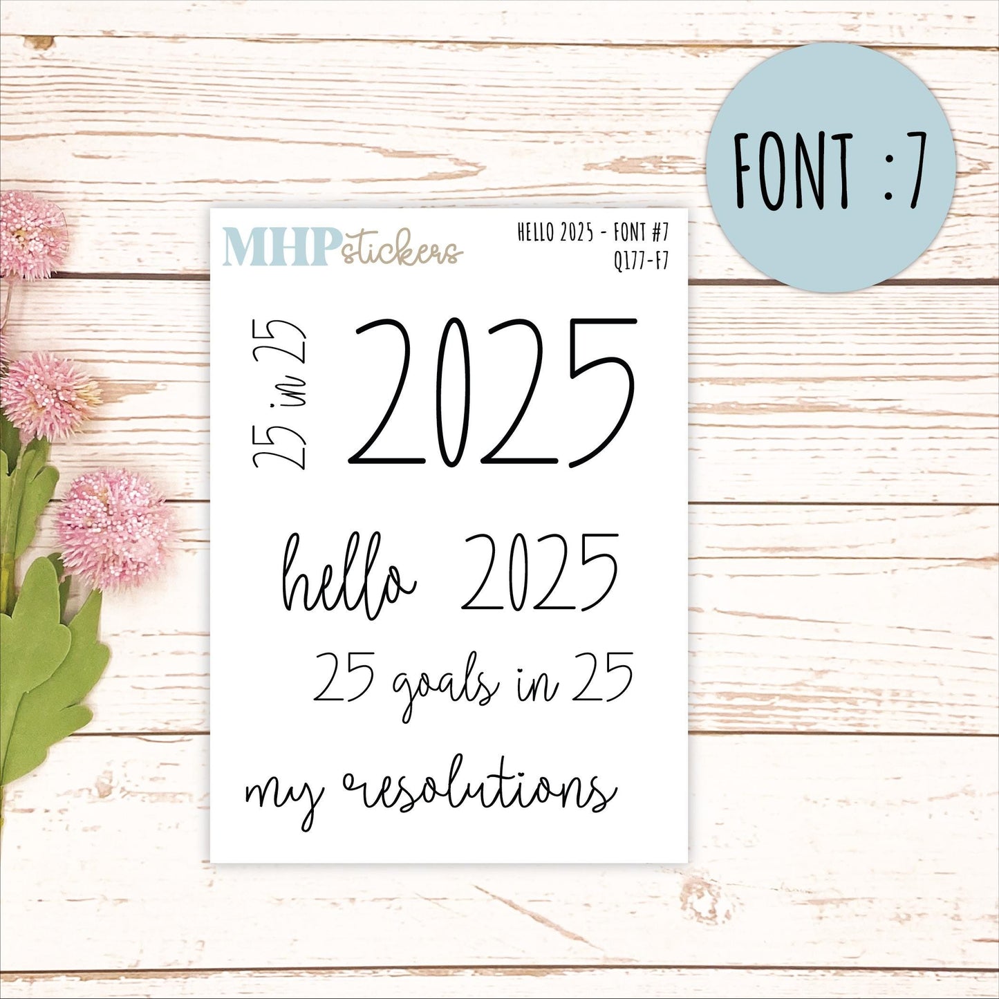 Hello 2025 Stickers. 2025 Goals and Resolution Stickers || Q177