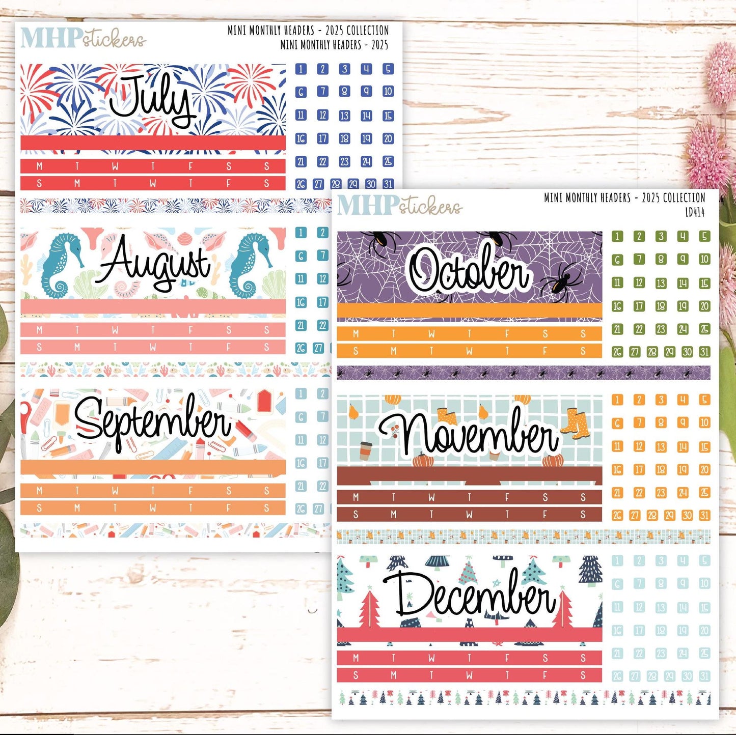 2025 Monthly Headers Set for Laurel Denise MINI || LD414