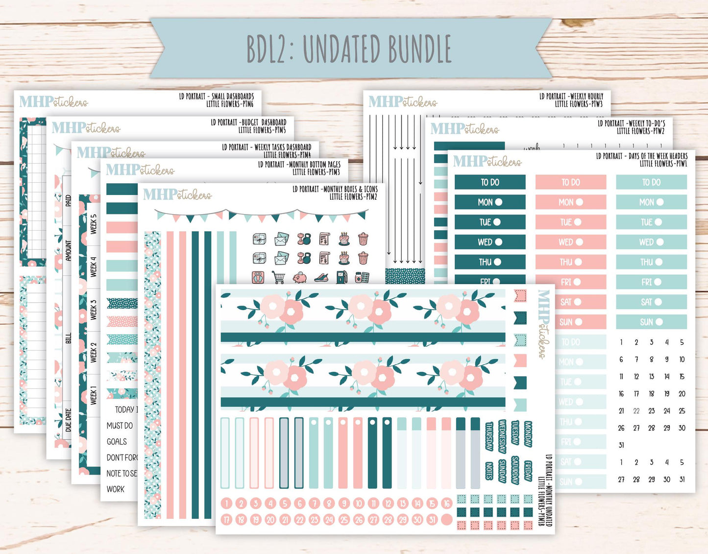 MAY 2025 Stickers for Laurel Denise Portrait Planners. "Little Flowers" || PTLF