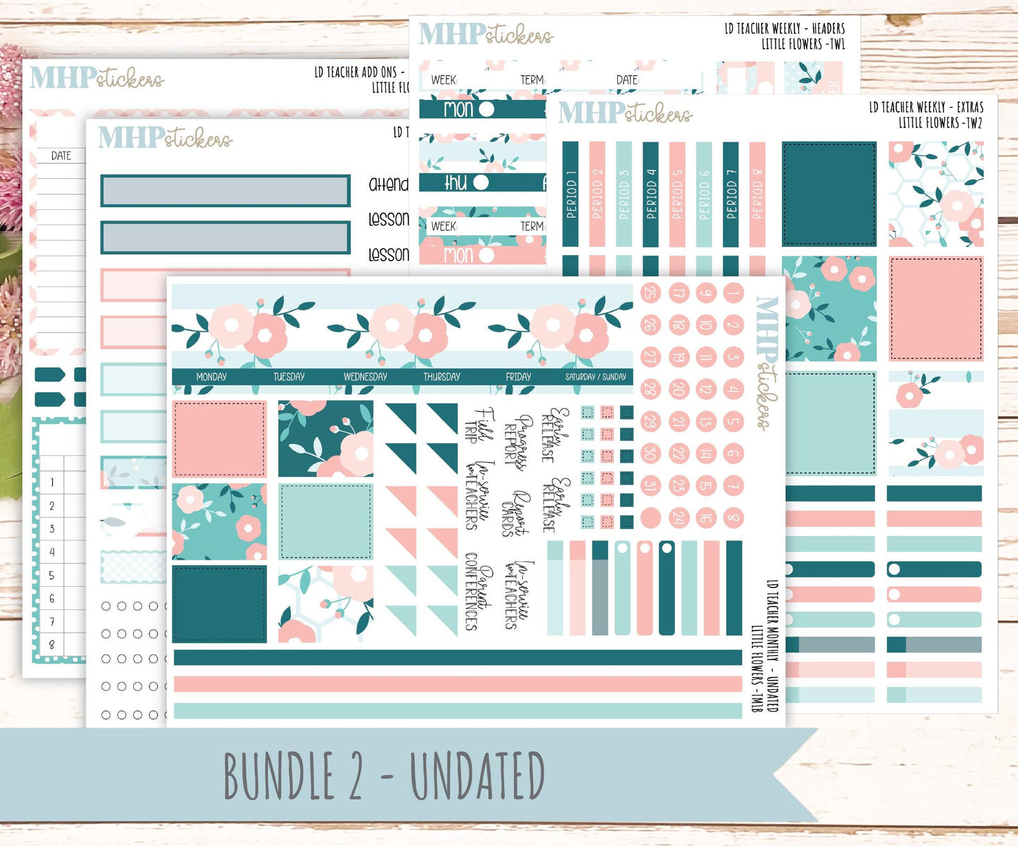 MAY Stickers for Laurel Denise Teacher Planners. "Little Flowers" || TLF