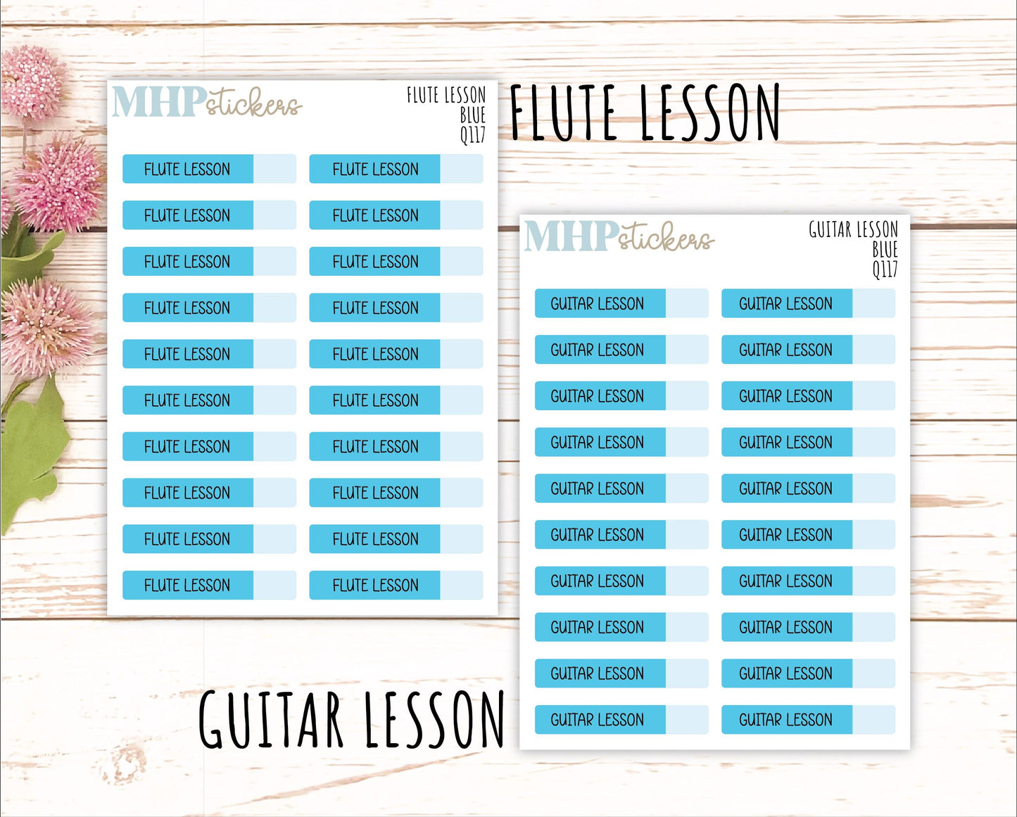 Planner Stickers for Music Lesson Schedules || Q117