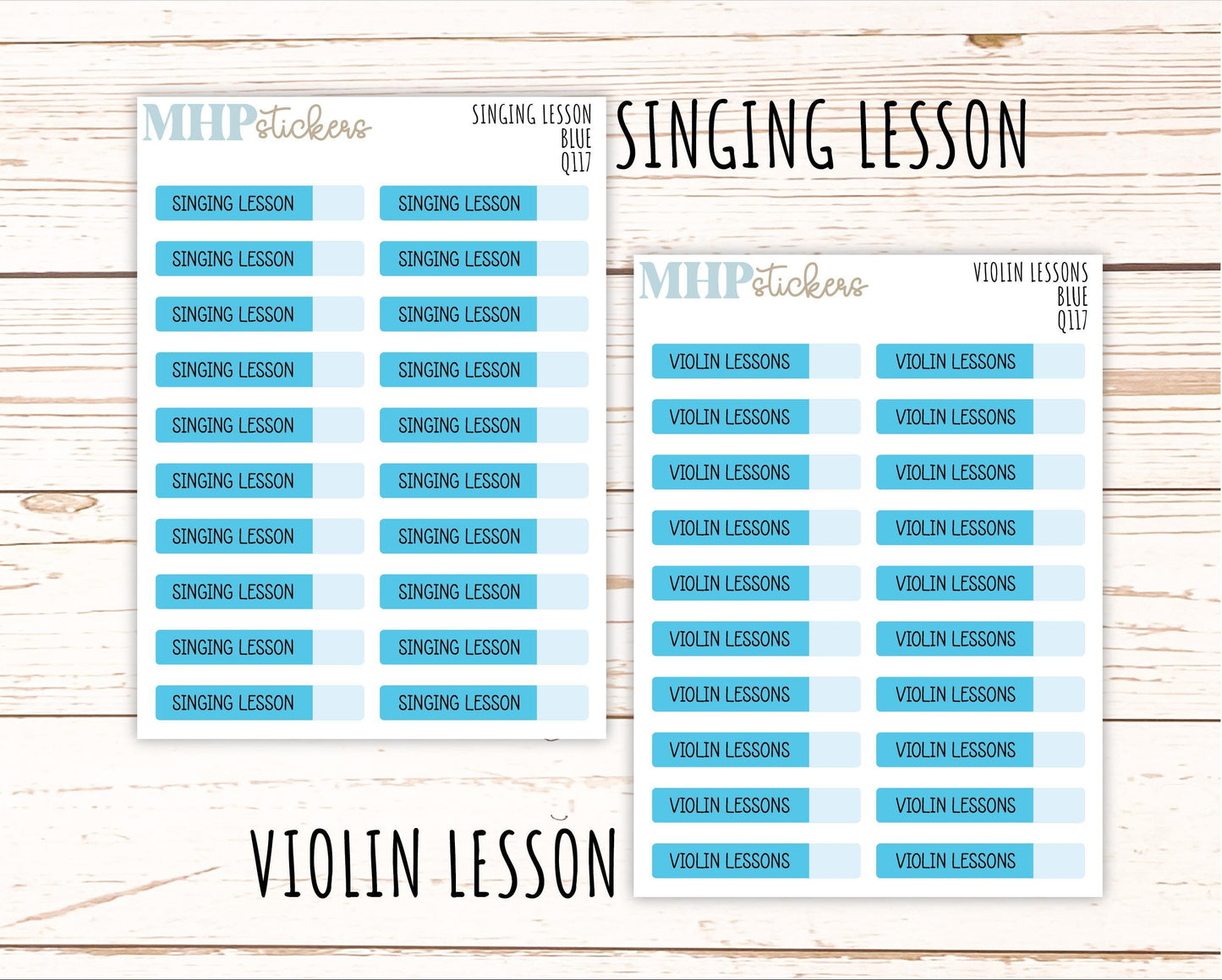 Planner Stickers for Music Lesson Schedules || Q117