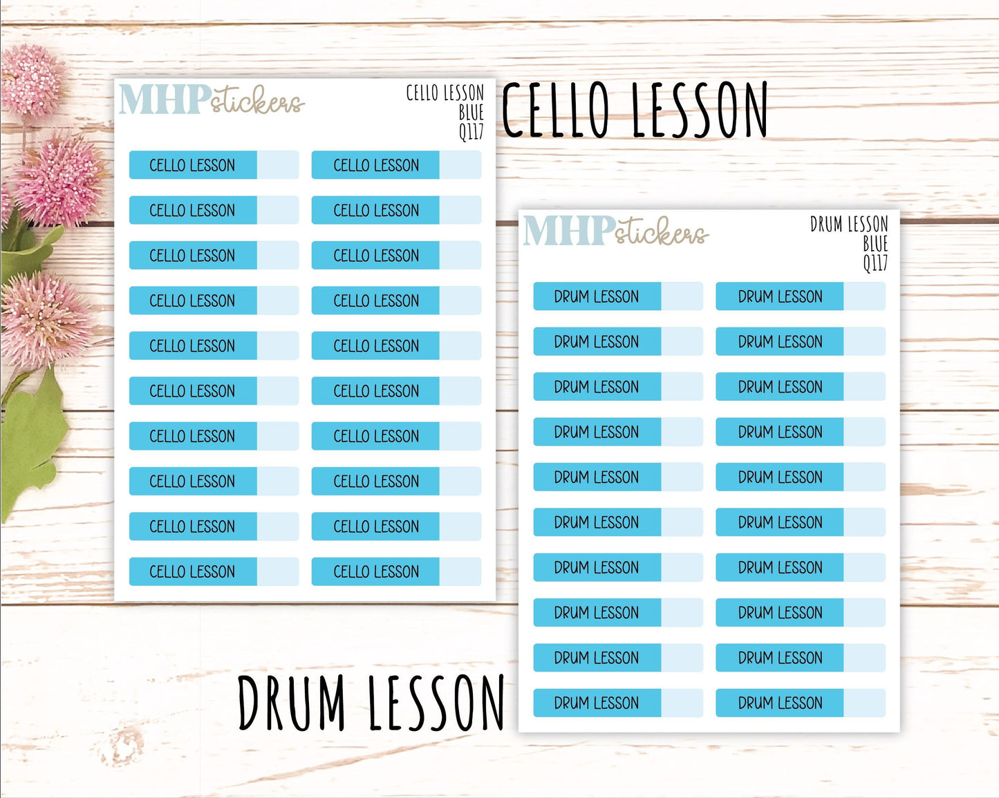 Planner Stickers for Music Lesson Schedules || Q117