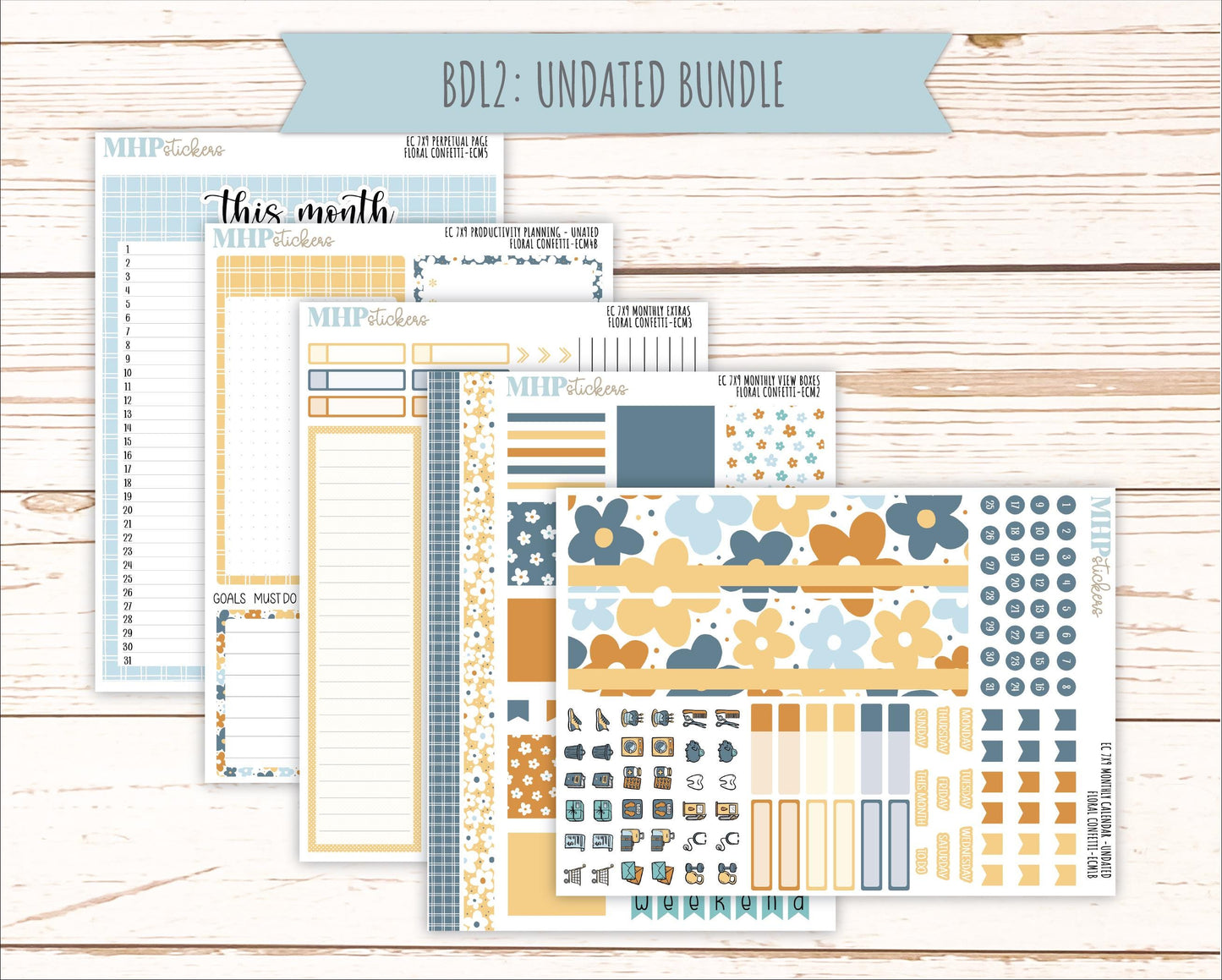 JUNE MONTHLY Kit Stickers for 7x9 Erin Condren Planners. 2025 Collection "Floral Confetti" || ECMFC