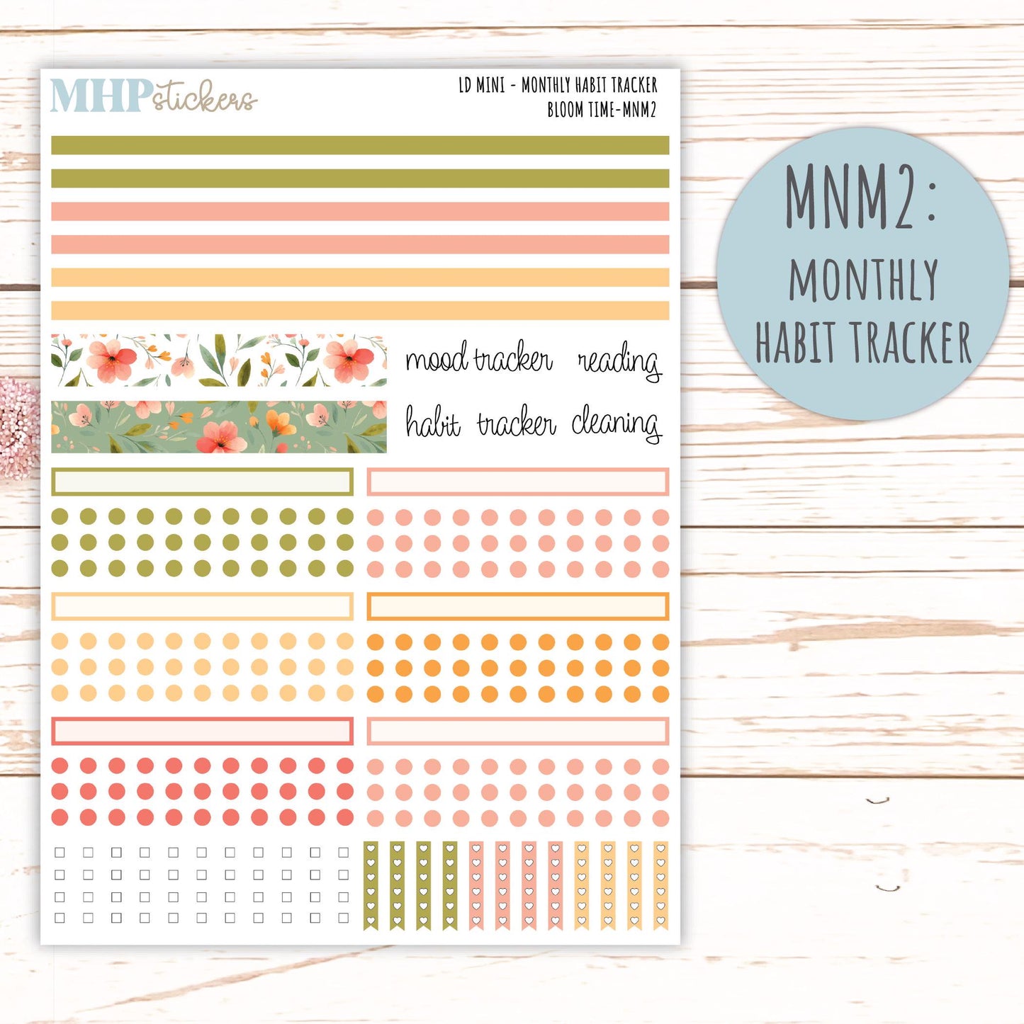 JUNE 2025 Stickers for MINI Laurel Denise Planners "Bloom Time" || MNBT