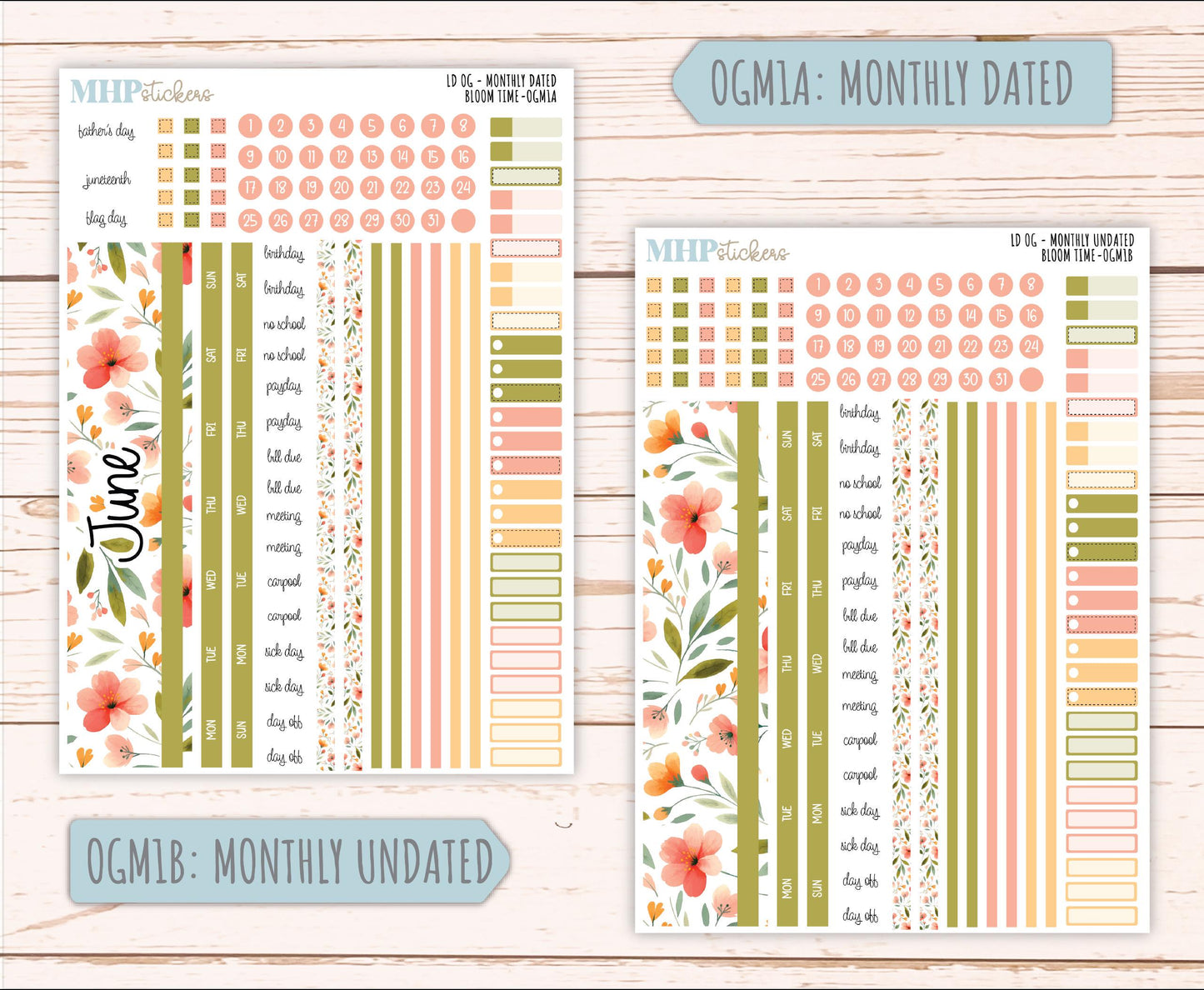 JUNE 2025 Stickers for OG Laurel Denise Planners. "Bloom Time" || OGBT