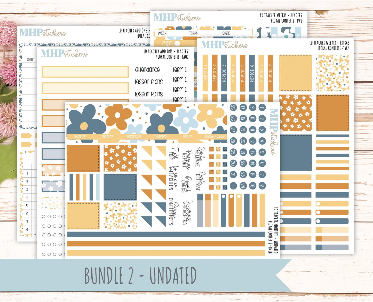 JUNE Stickers for Laurel Denise Teacher Planners. "Floral Confetti" || TFC