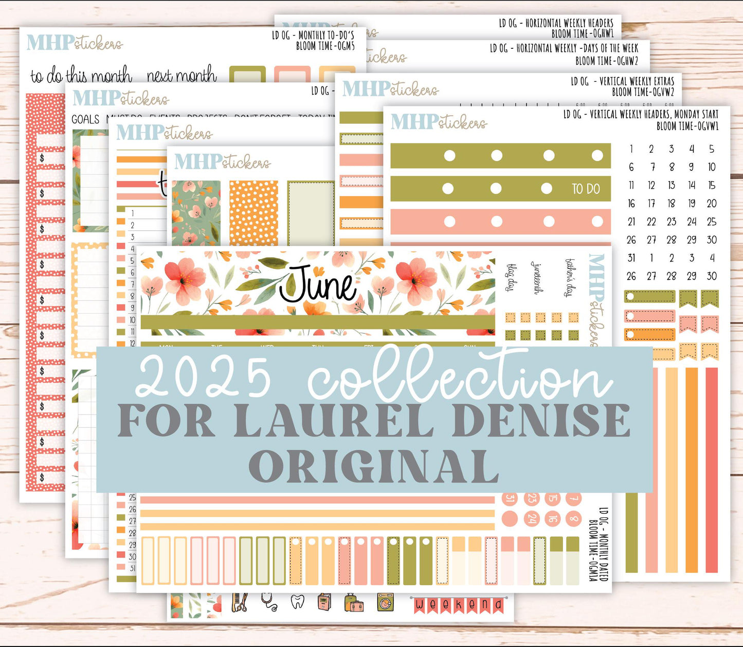 JUNE 2025 Stickers for OG Laurel Denise Planners. "Bloom Time" || OGBT