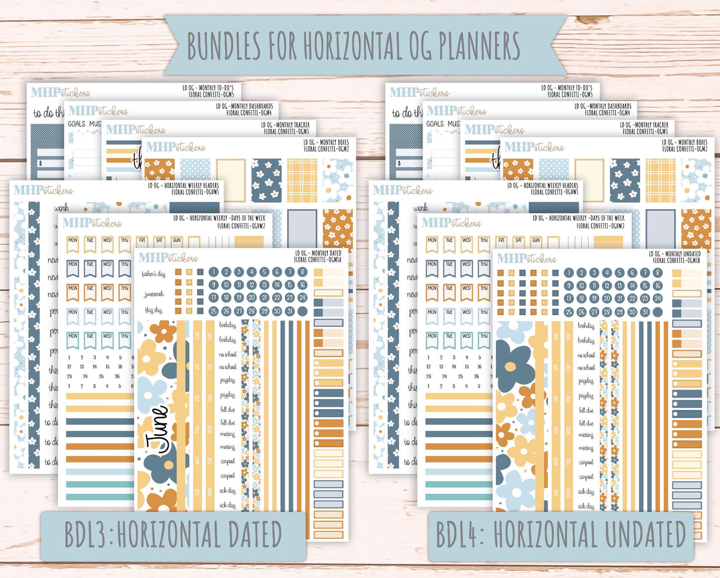 JUNE 2025 Stickers for OG Laurel Denise Planners. "Floral Confetti" || OGFC