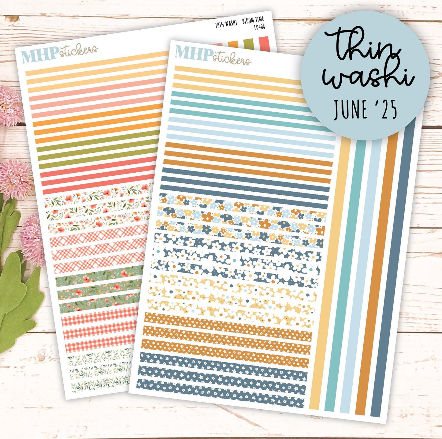 Thin Washi for Laurel Denise Planners. Planner Stickers JUNE '25 || LD406