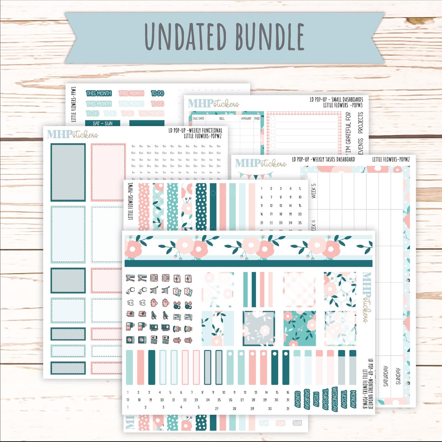 May 2025 Stickers for Laurel Denise POP-UP Planner. "Little Flowers" || POPLF