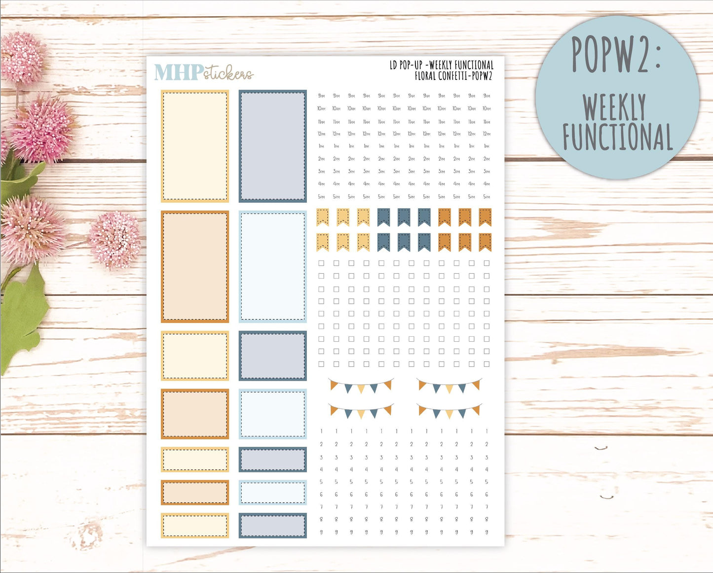 June 2025 Stickers for Laurel Denise POP-UP Planner. "Floral Confetti" || POPFC