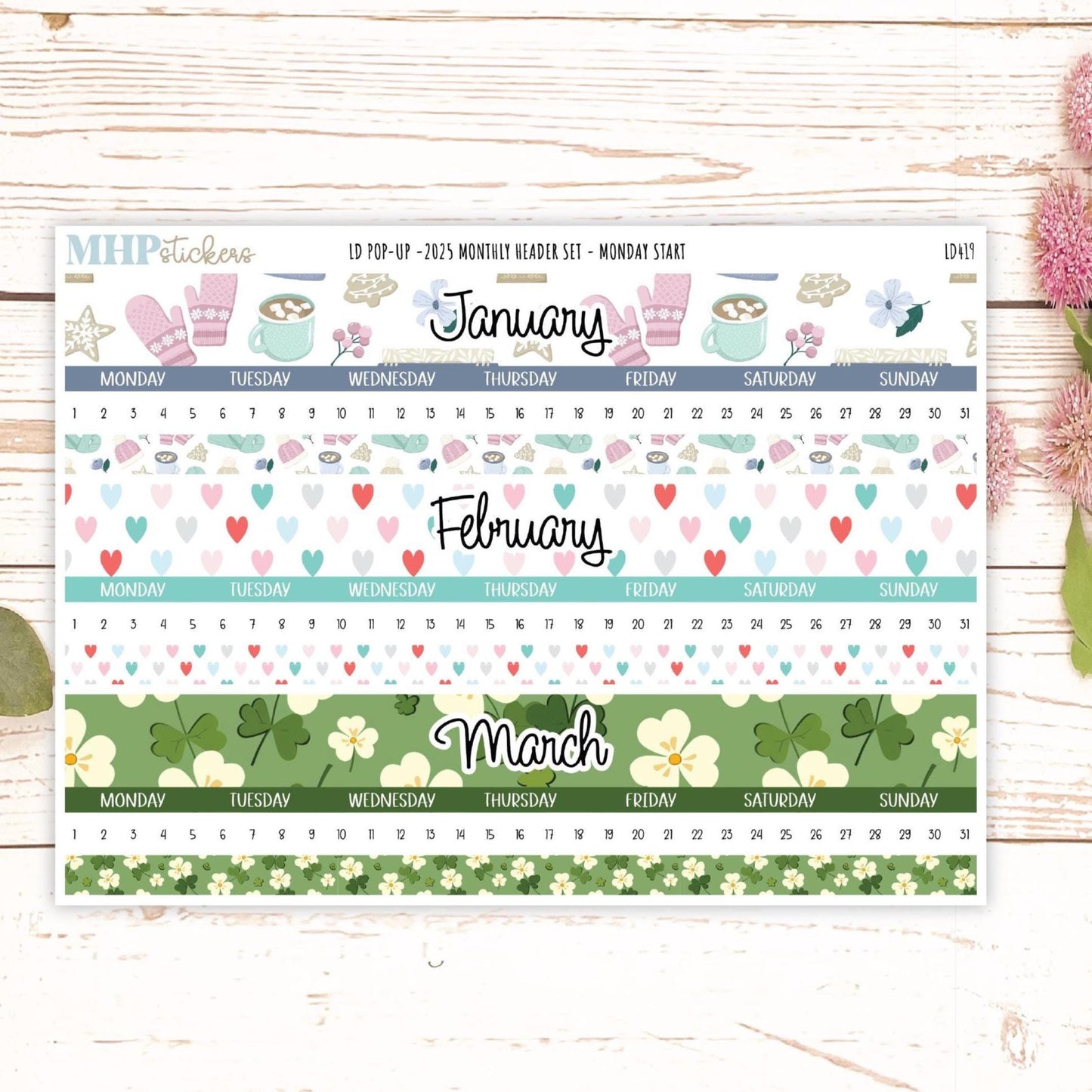 2025 Monthly Headers Set for Laurel Denise POP-UP || LD419