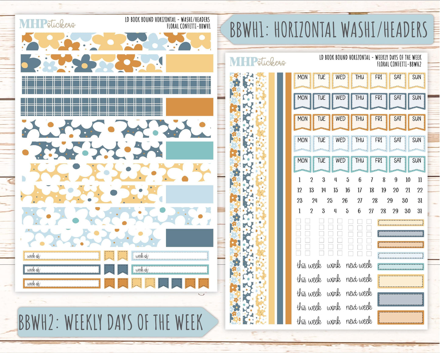 June 2025 Stickers for Laurel Denise BOOK BOUND Planner. "Floral Confetti" || BB