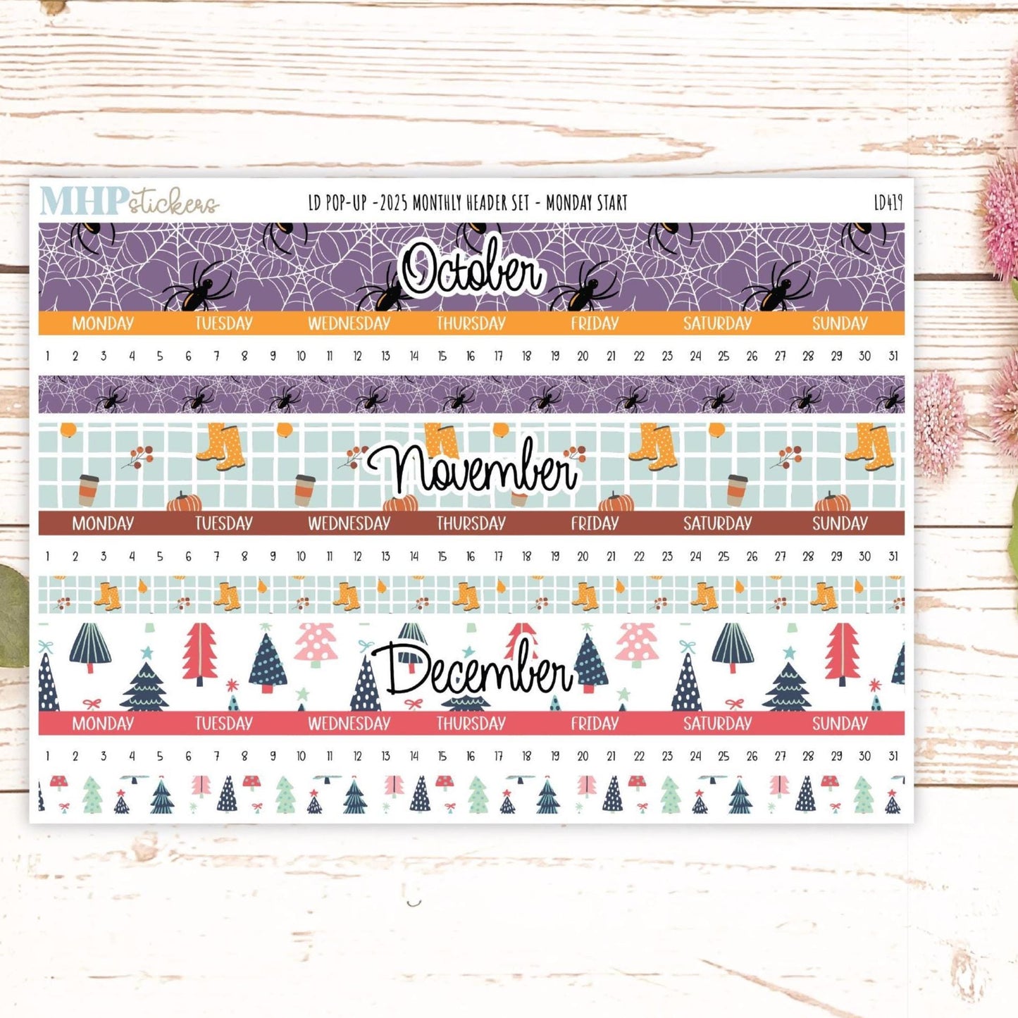 2025 Monthly Headers Set for Laurel Denise POP-UP || LD419