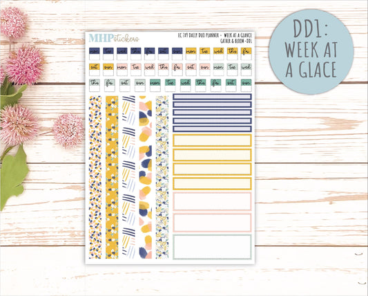 SEPTEMBER Daily Duo Sticker Kit for 7x9 Erin Condren Planners. "Gather and Bloom" || ECDD