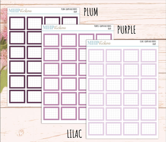 Half Graph Box Stickers for 7x9 Planners. Functional Planner Stickers || B309