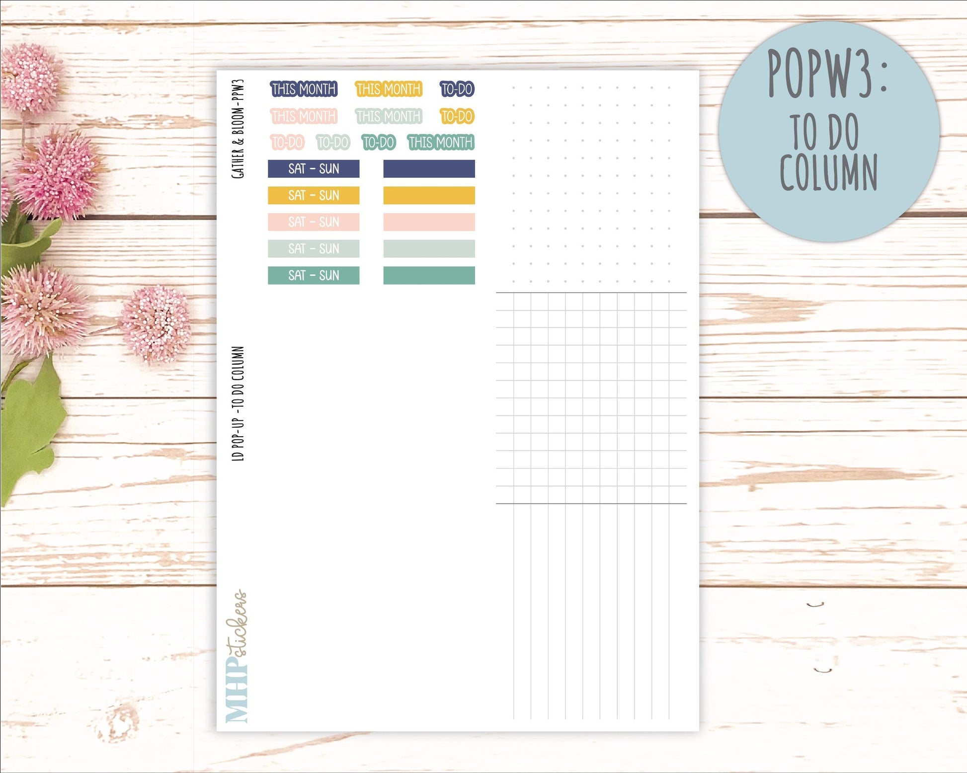 September 2025 Stickers for Laurel Denise POP-UP Planner. "Gather and Bloom" || POP