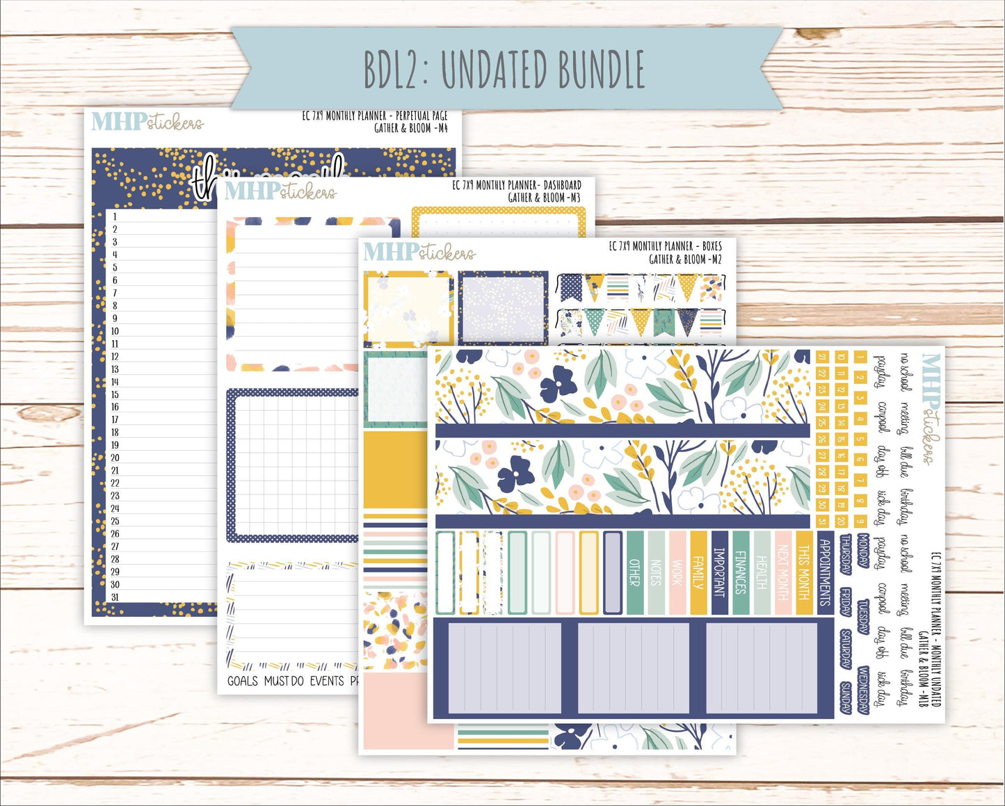 SEPTEMBER MONTHLY Kit for 7x9 Erin Condren Planners. 2025 Collection "Gather and Bloom" || ECM