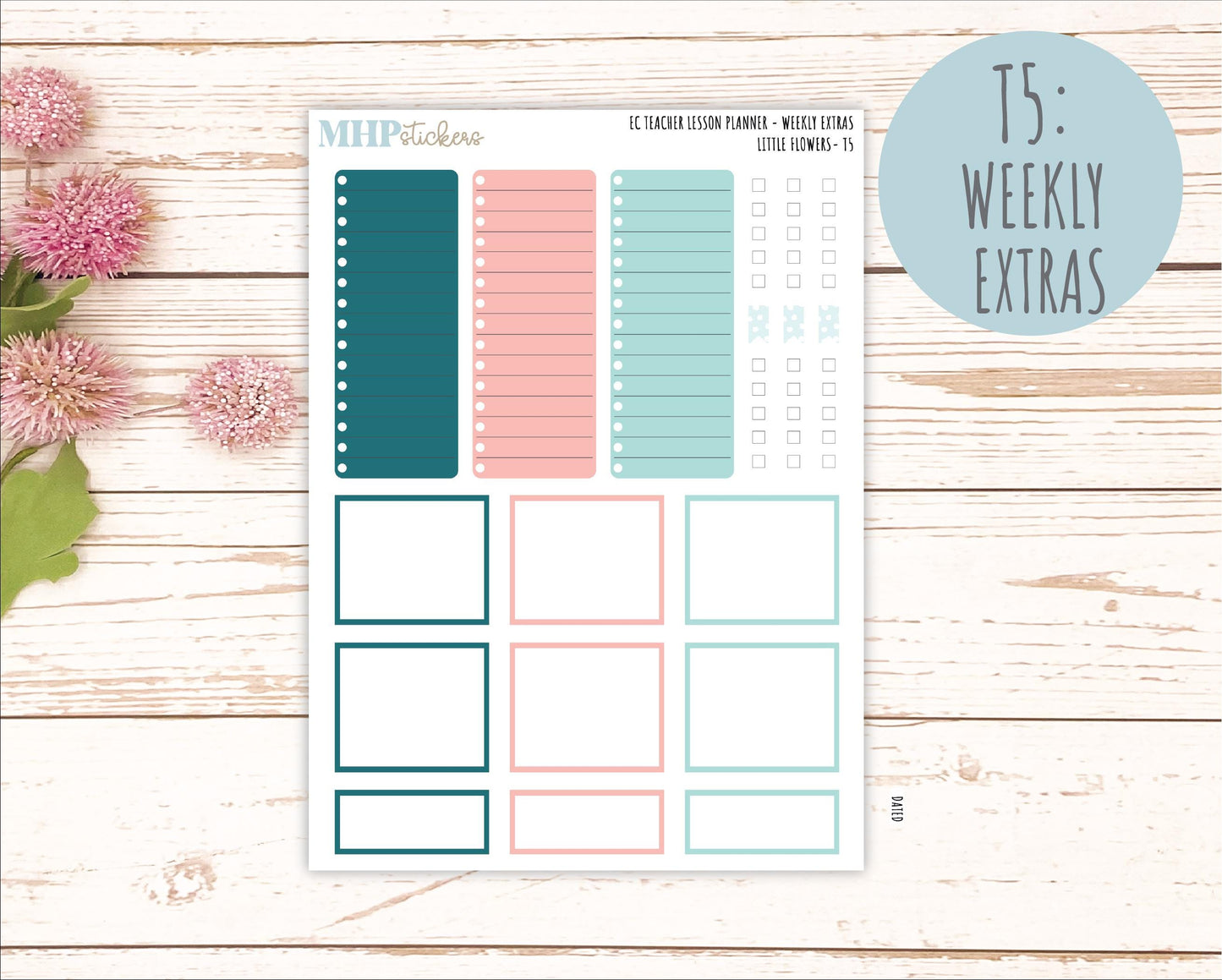 MAY Stickers for EC Teacher Lesson Planner. 2025 Collection "Little Flowers" || ECT