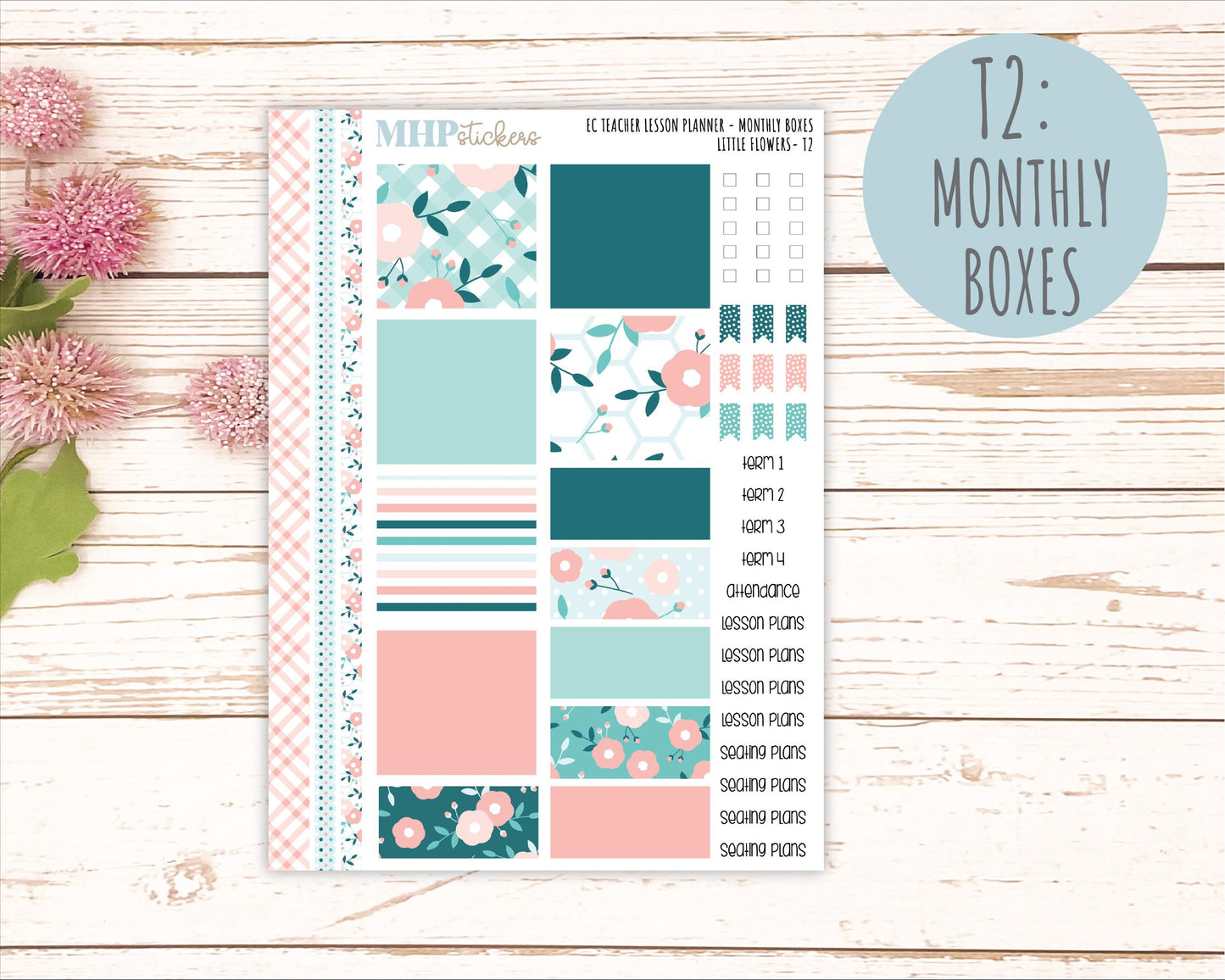MAY Stickers for EC Teacher Lesson Planner. 2025 Collection "Little Flowers" || ECT