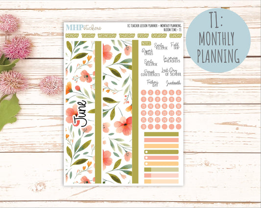JUNE Stickers for EC Teacher Lesson Planner. 2025 Collection "Bloom Time" || ECT
