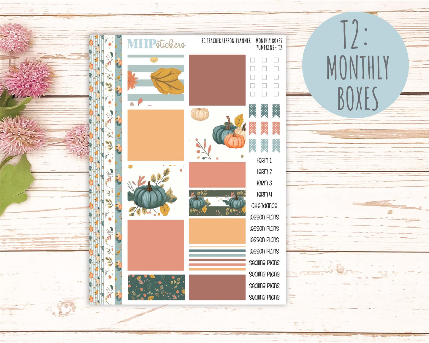 OCTOBER Stickers for EC Teacher Lesson Planner. 2025 Collection "Pumpkins" || ECT