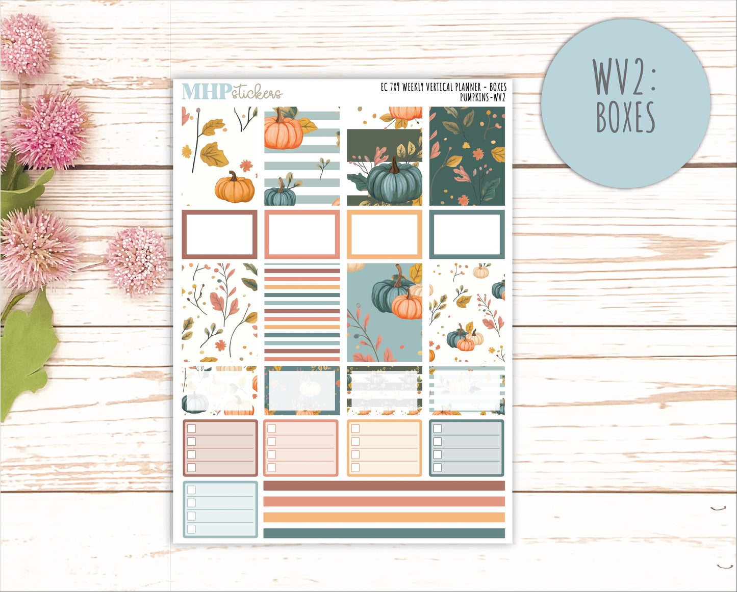 OCTOBER Weekly Vertical Kits for 7x9 Erin Condren Planners. "Pumpkins" || ECWV