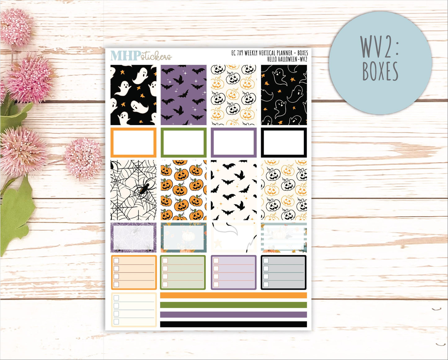OCTOBER Weekly Vertical Kits for 7x9 Erin Condren Planners. "Hello Halloween" || ECWV