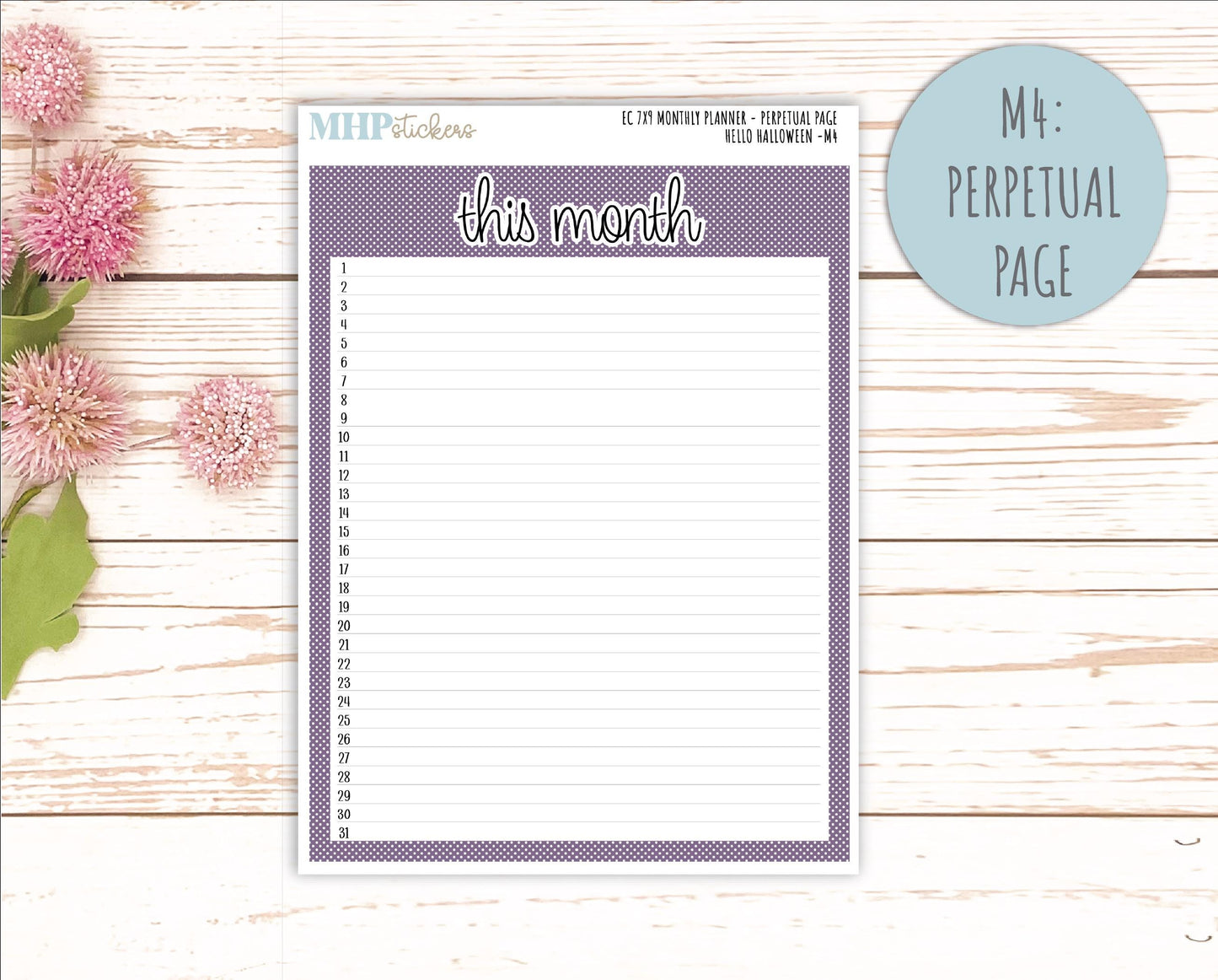 OCTOBER MONTHLY Kit for 7x9 Erin Condren Planners. 2025 Collection "Hello Halloween" || ECM