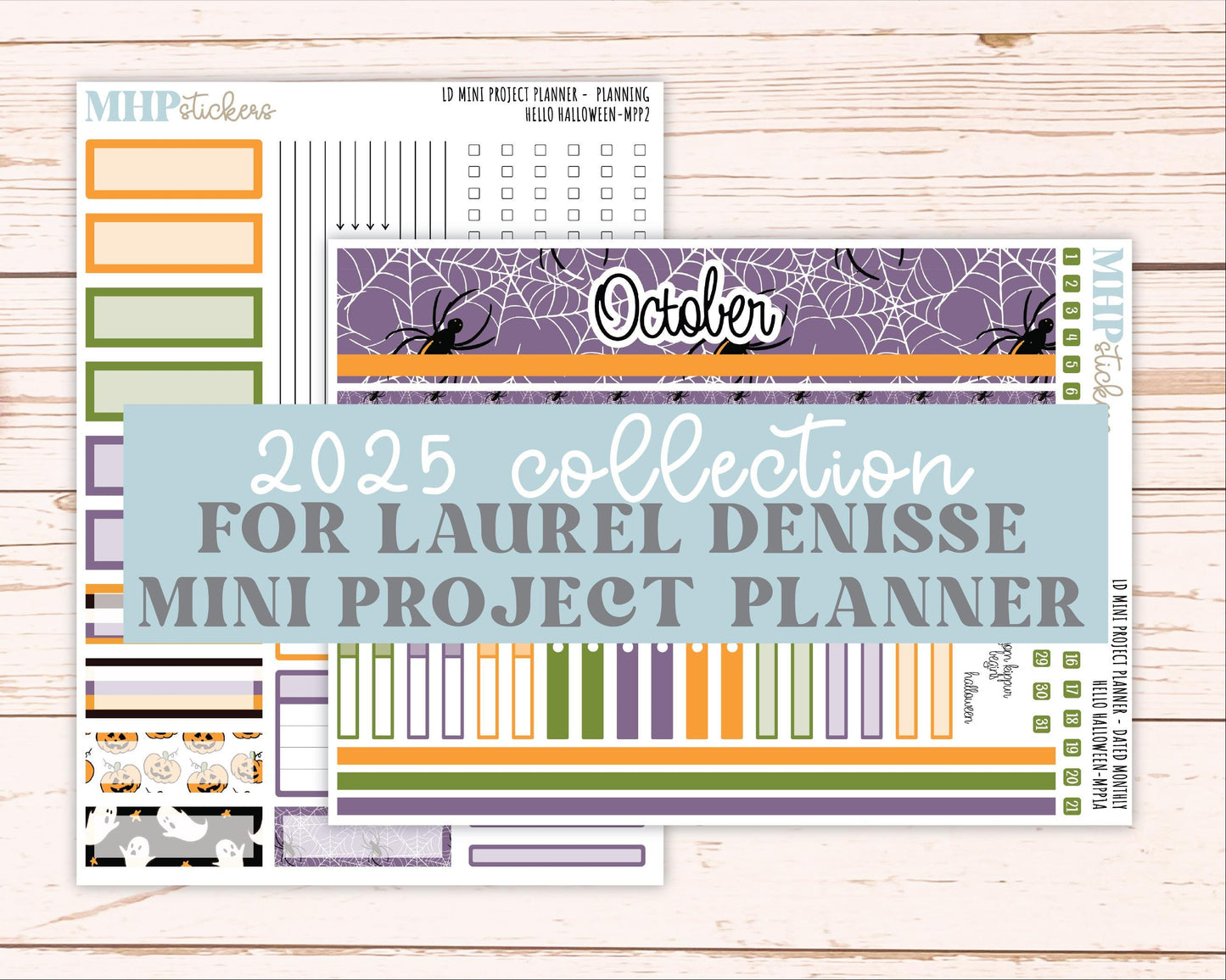 OCTOBER 2025 Stickers for LD Mini 4-Column Planner (Formerly Mini Project Planner) "Hello Halloween" || MPP