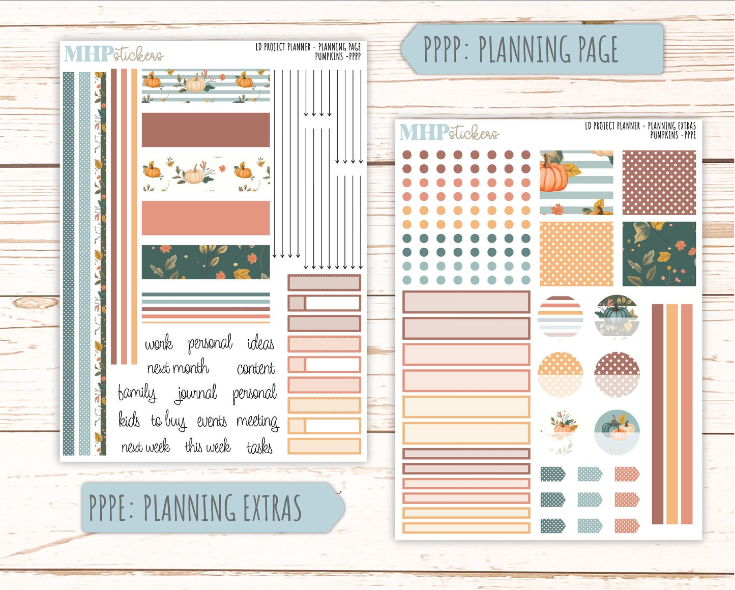 OCTOBER Stickers for LD 4-Column Planner (Formerly Project Planner) "Pumpkins" || PP