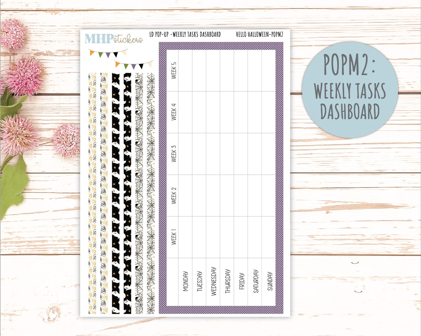 October 2025 Stickers for Laurel Denise POP-UP Planner. "Hello Halloween" || POP